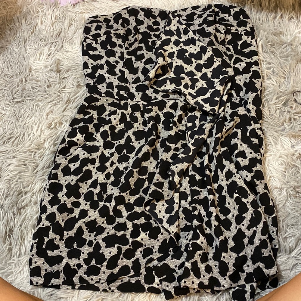 Black and white ruffled romper